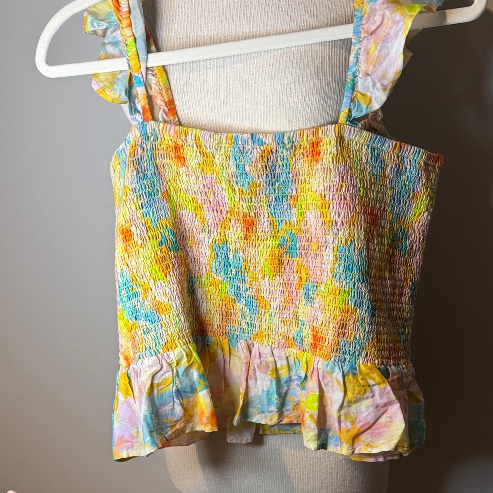 Roller Rabbit Colorful Smocked Ruffle Tank Top - Picture 4 of 4